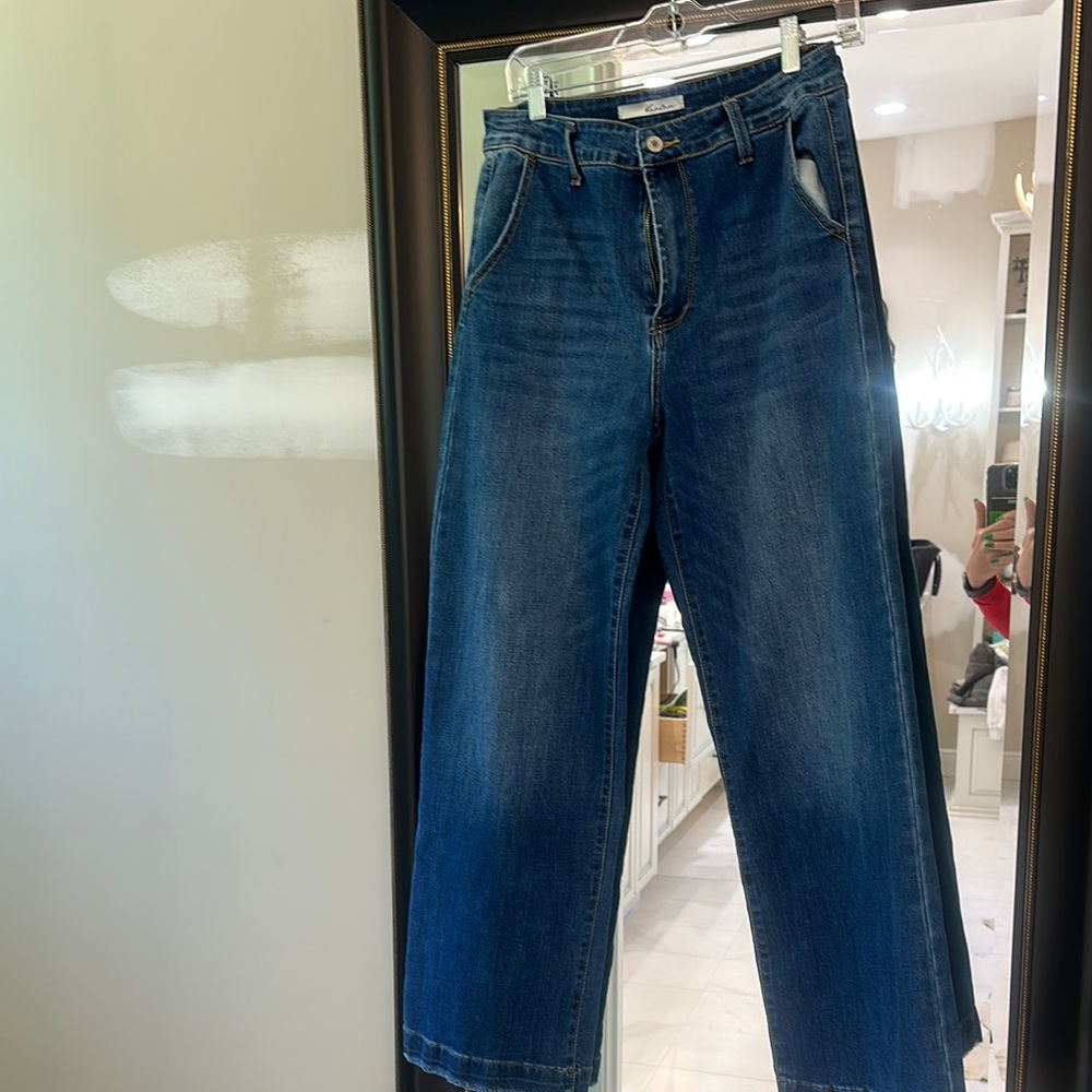 KanCan Women's Flare & Wide Leg Jeans - Dark Blue ~ TROUSER STYLE